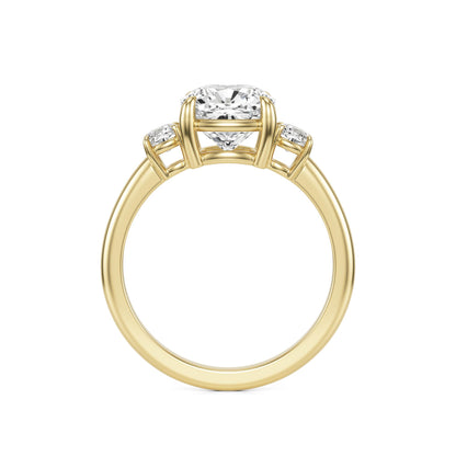 Moissanite Cushion Trio 14K Yellow Gold