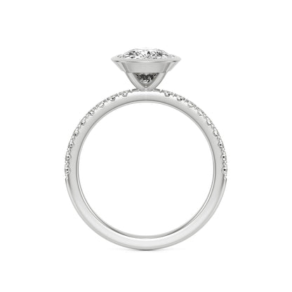 Elongated Cushion Bezel Diamond Pavé Platinum