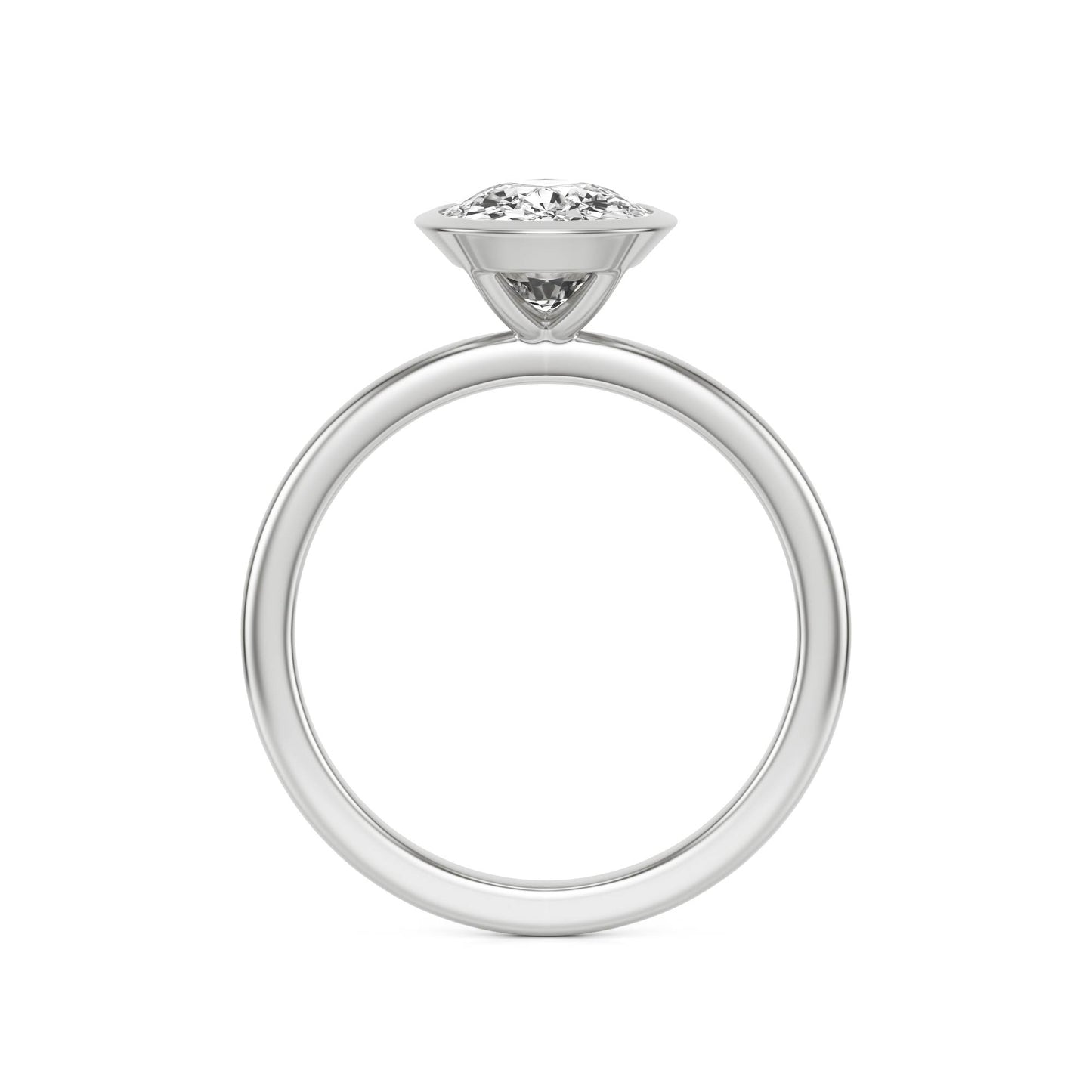 Elongated Cushion Diamond Bezel Platinum