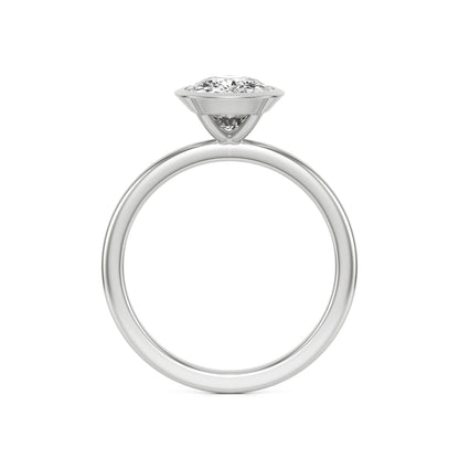 Elongated Cushion Diamond Bezel Platinum