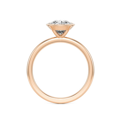 Elongated Cushion Diamond Bezel 14K Rose Gold