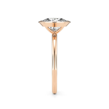 Elongated Cushion Diamond Bezel 14K Rose Gold