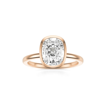 Elongated Cushion Diamond Bezel 14K Rose Gold