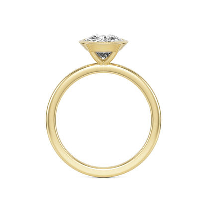 Elongated Cushion Diamond Bezel 14K Yellow Gold