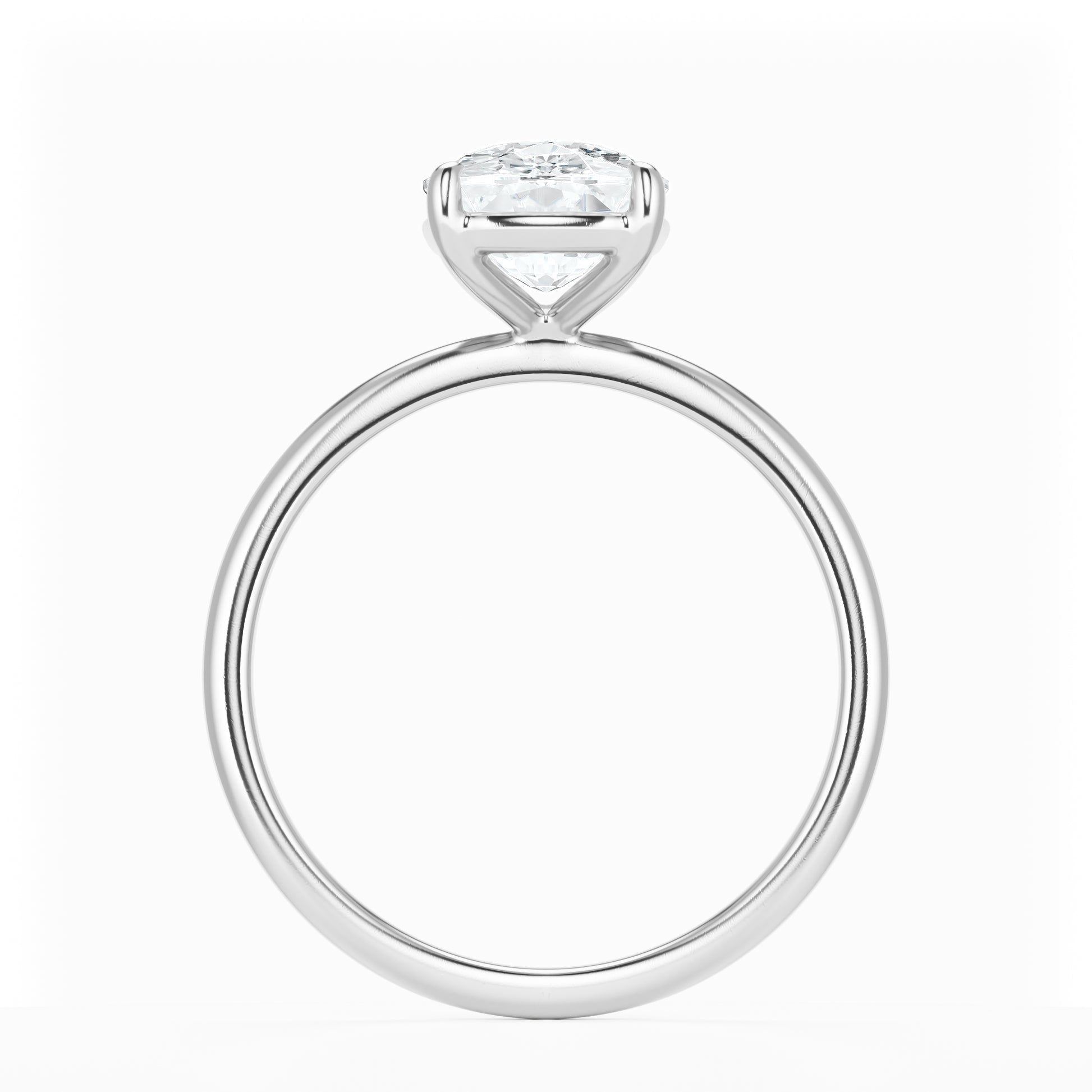 Elongated Cushion Diamond Solitaire Platinum