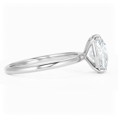 Elongated Cushion Diamond Solitaire Platinum