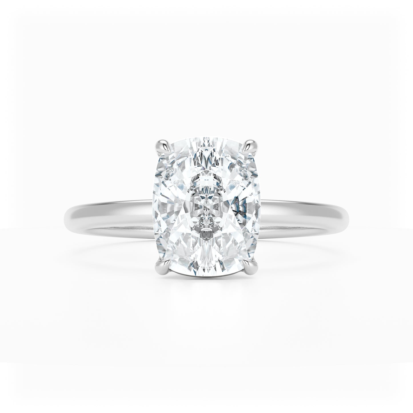 Elongated Cushion Diamond Solitaire Platinum