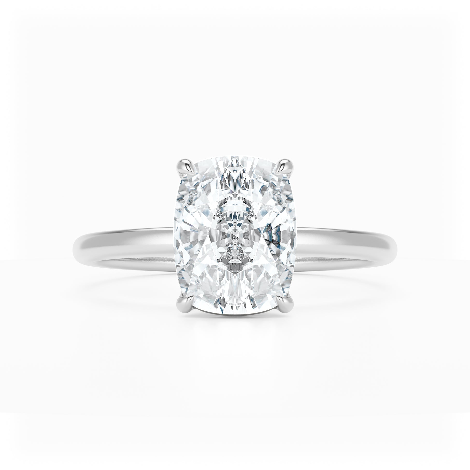 Elongated Cushion Diamond Solitaire Platinum