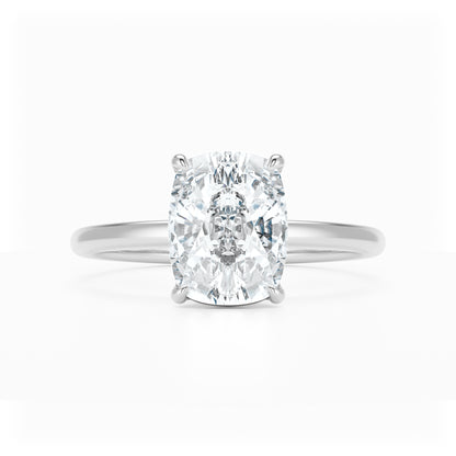 Elongated Cushion Diamond Solitaire Platinum