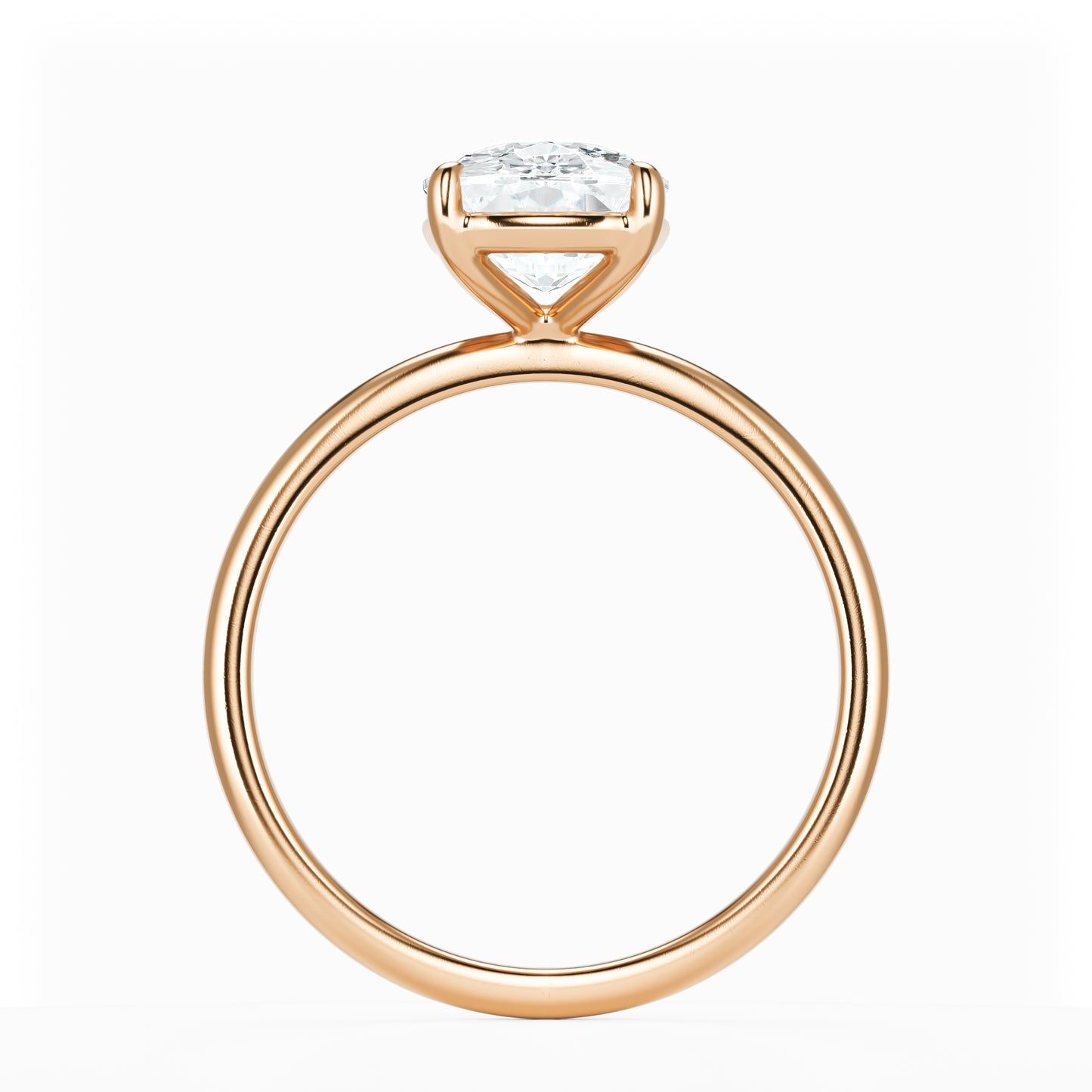 Elongated Cushion Diamond Solitaire 14K Rose Gold