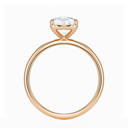 Elongated Cushion Diamond Solitaire 14K Rose Gold