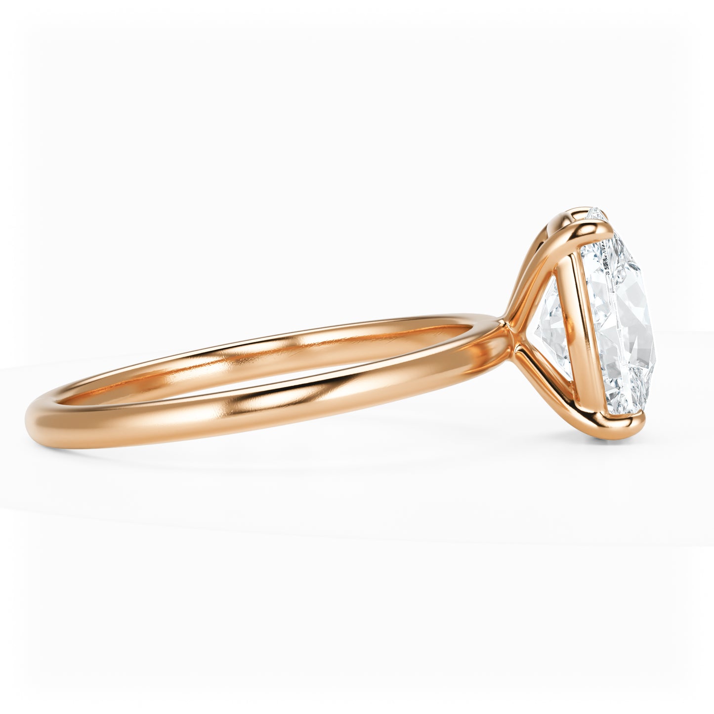 Elongated Cushion Diamond Solitaire 14K Rose Gold