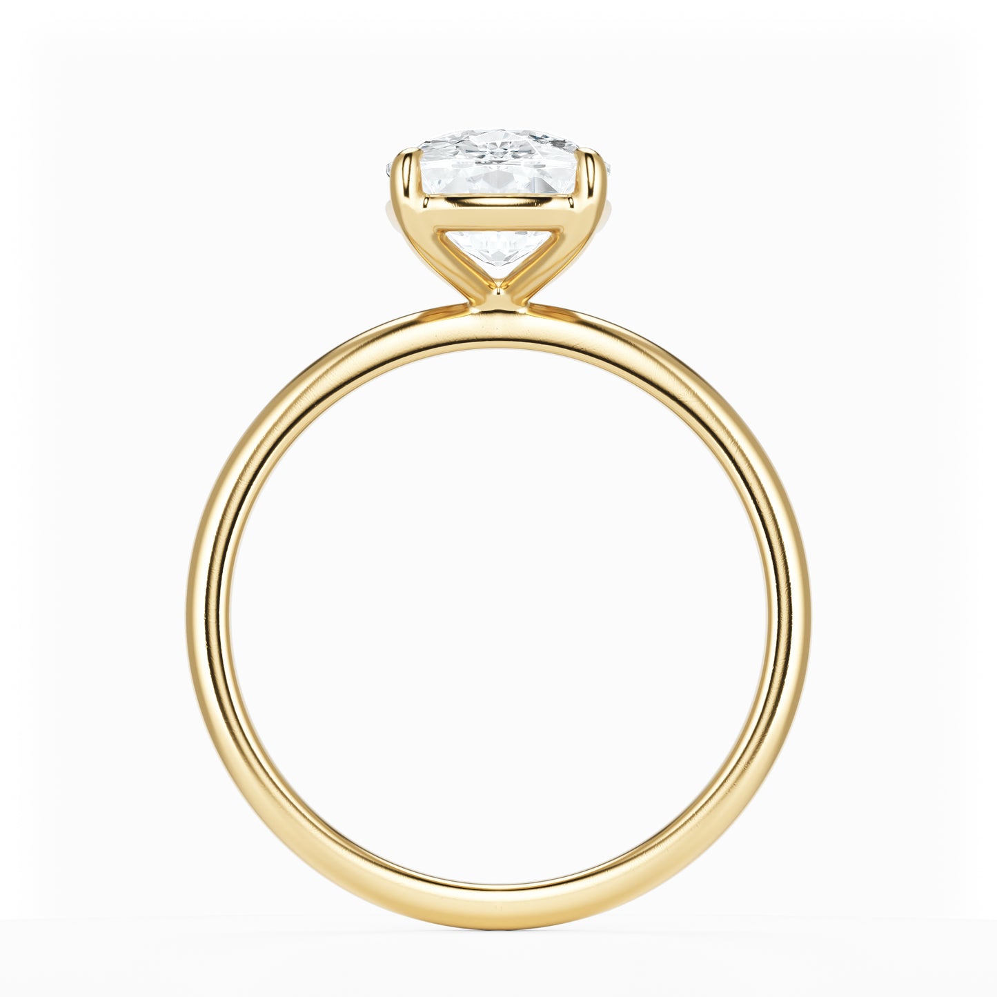 Elongated Cushion Diamond Solitaire 14K Yellow Gold