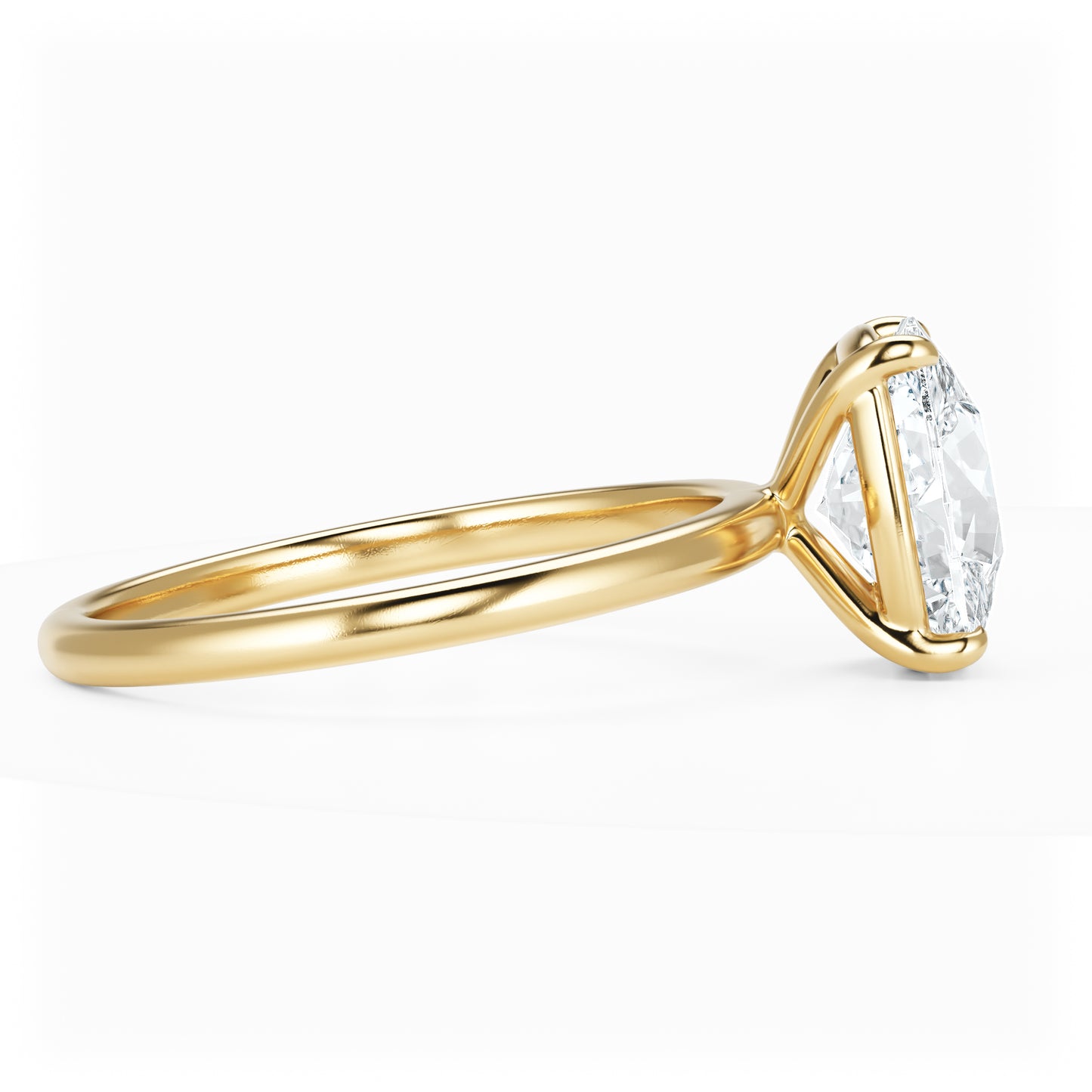 Elongated Cushion Diamond Solitaire 14K Yellow Gold