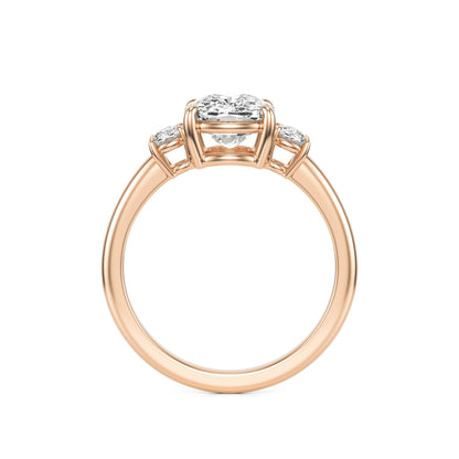 Elongated Cushion Moissanite Trio 14K Rose Gold