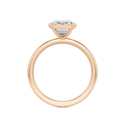 Emerald Diamond Bezel 14K Rose Gold