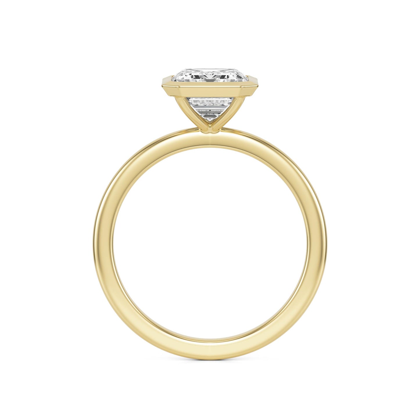 Emerald Diamond Bezel 14K Yellow Gold