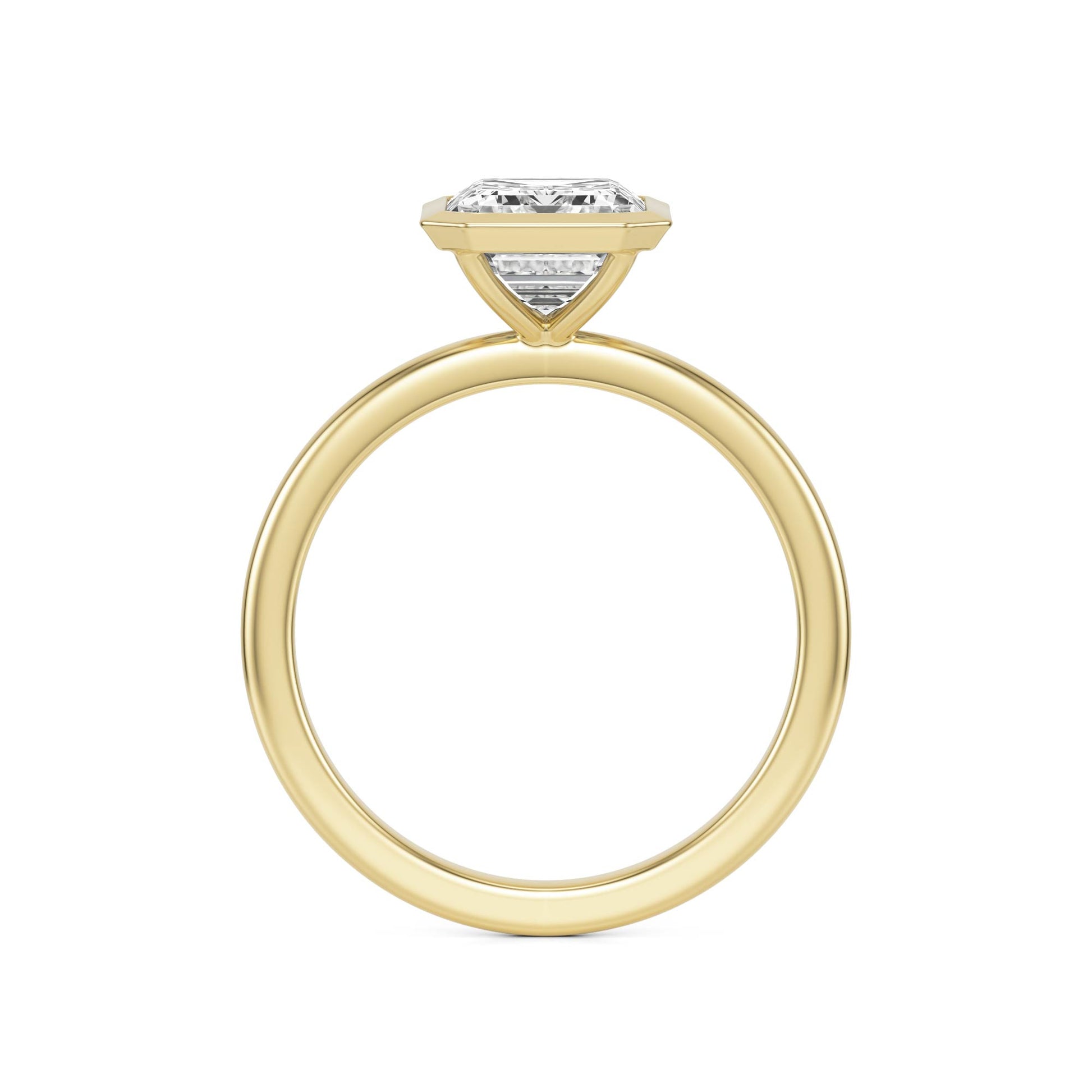 Emerald Diamond Bezel 14K Yellow Gold