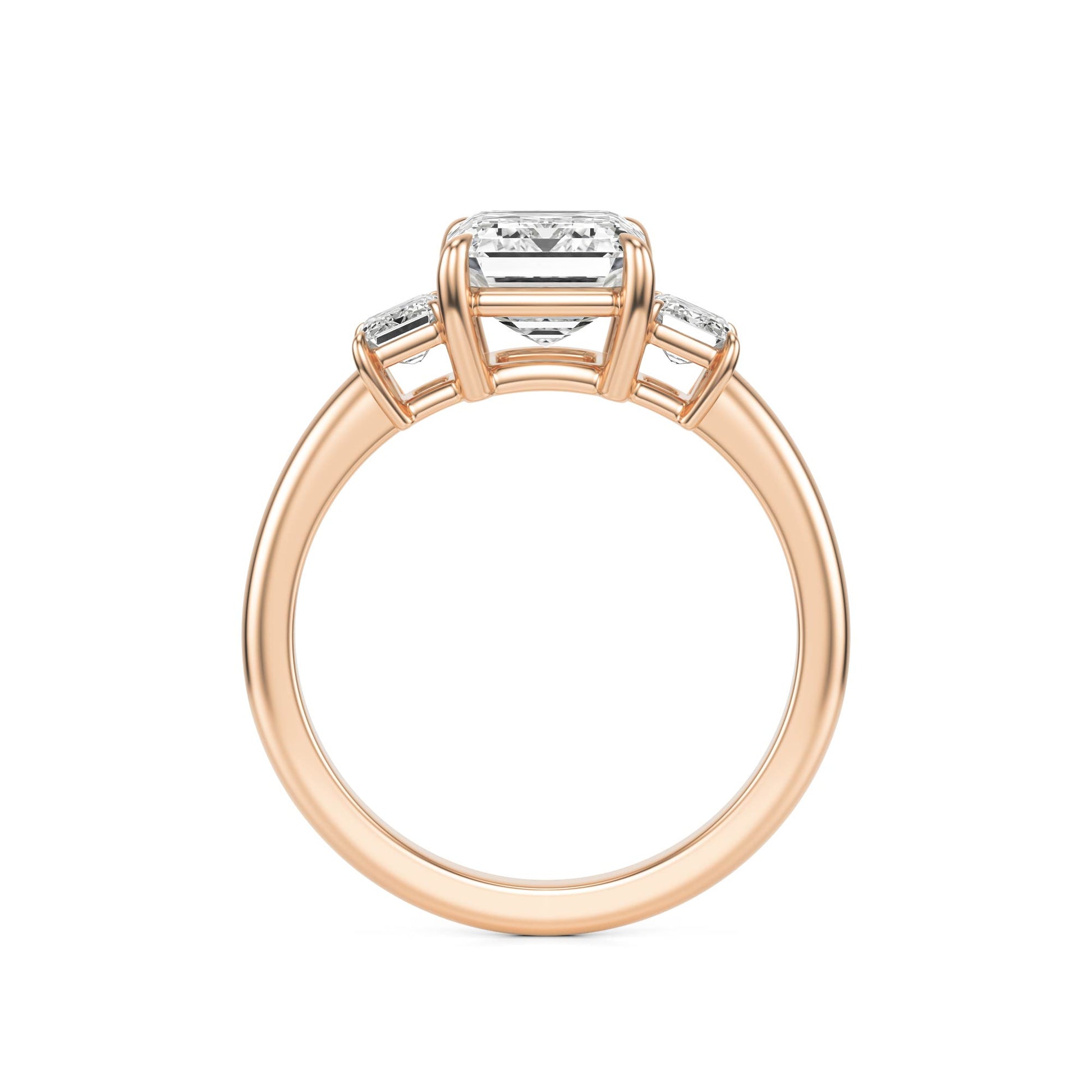 Emerald Diamond Three 14K Rose Gold