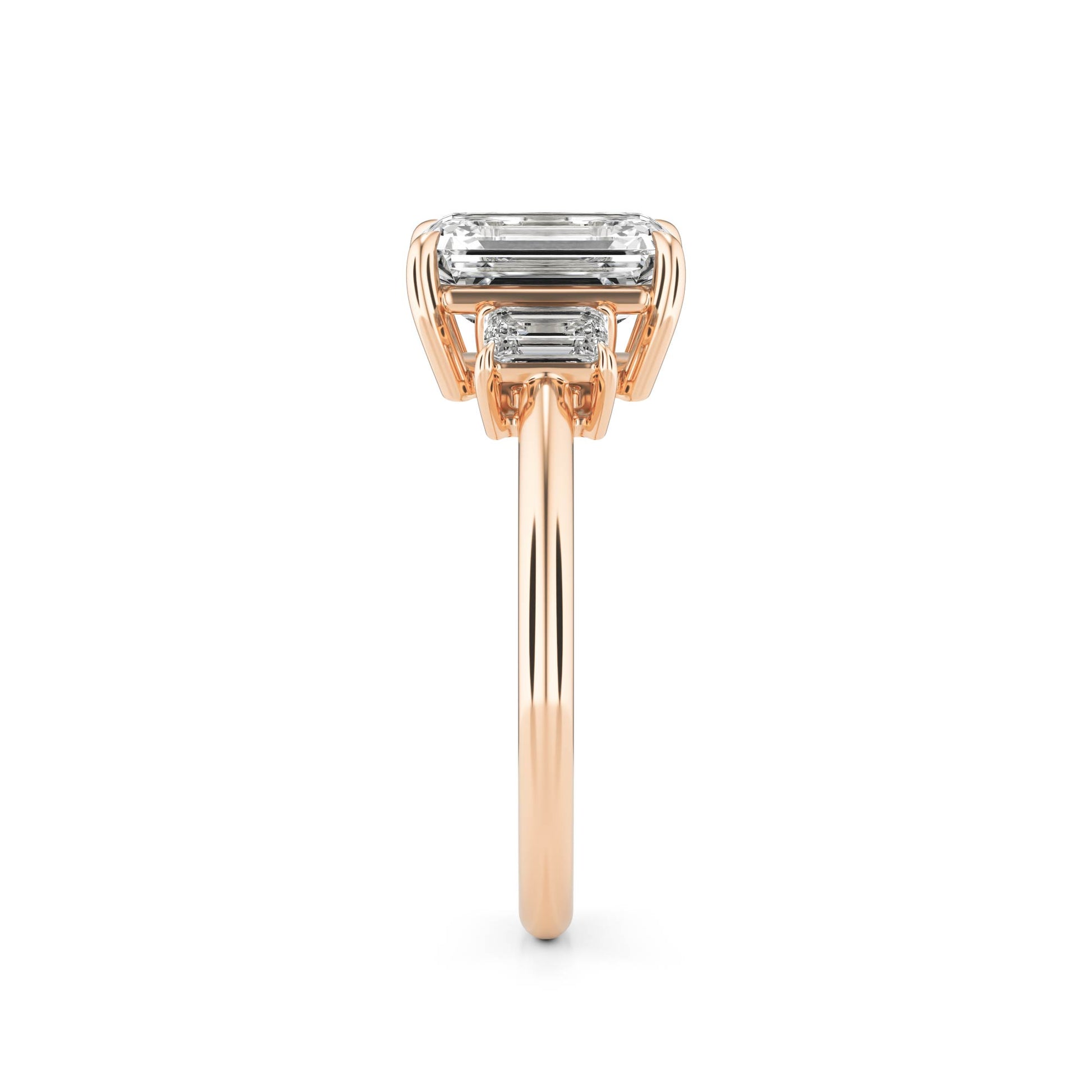 Emerald Diamond Three 14K Rose Gold