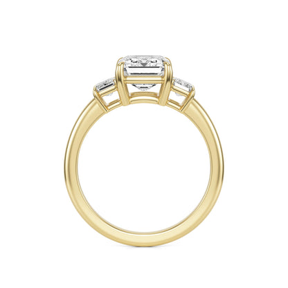 Emerald Diamond Three 14K Yellow Gold