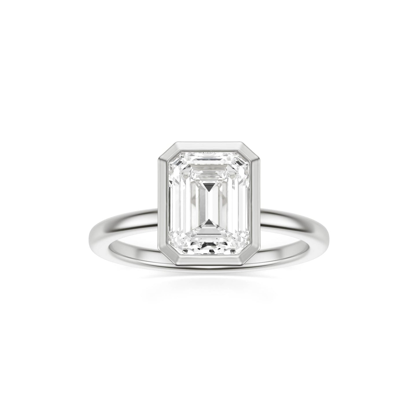 Emerald Moissanite Bezel Platinum