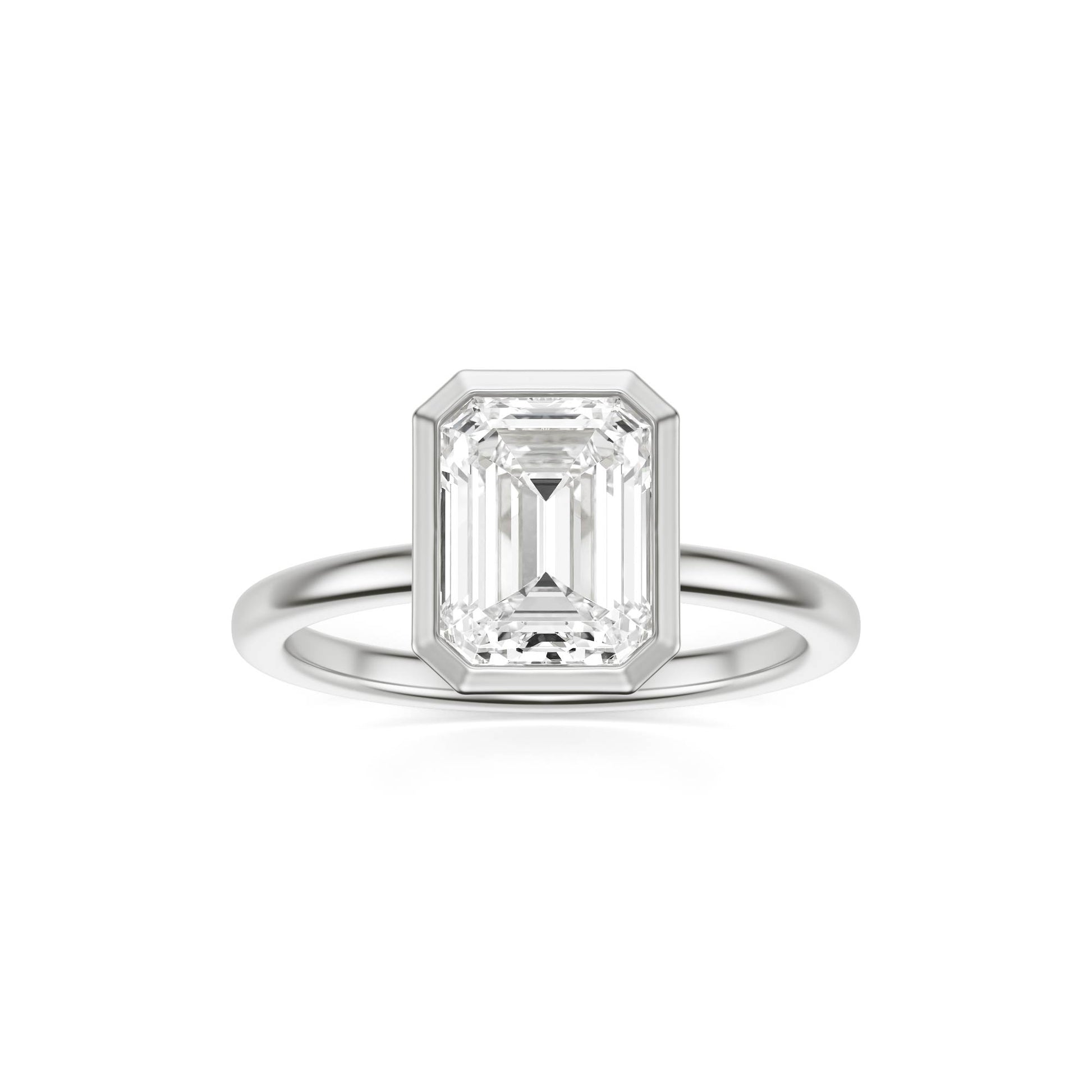 Emerald Moissanite Bezel Platinum