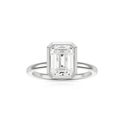 Emerald Moissanite Bezel Platinum