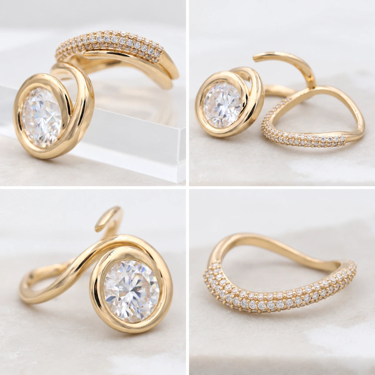 Completed Serpentine Ring and Fitted Wedding Band