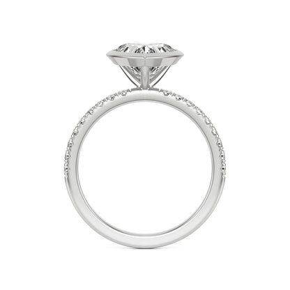 Heart Diamond Bezel Pavé Platinum