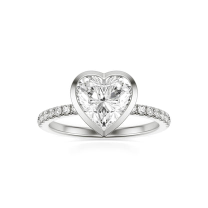 Heart Diamond Bezel Pavé Platinum