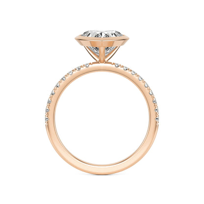 Heart Diamond Bezel Pavé 14K Rose Gold