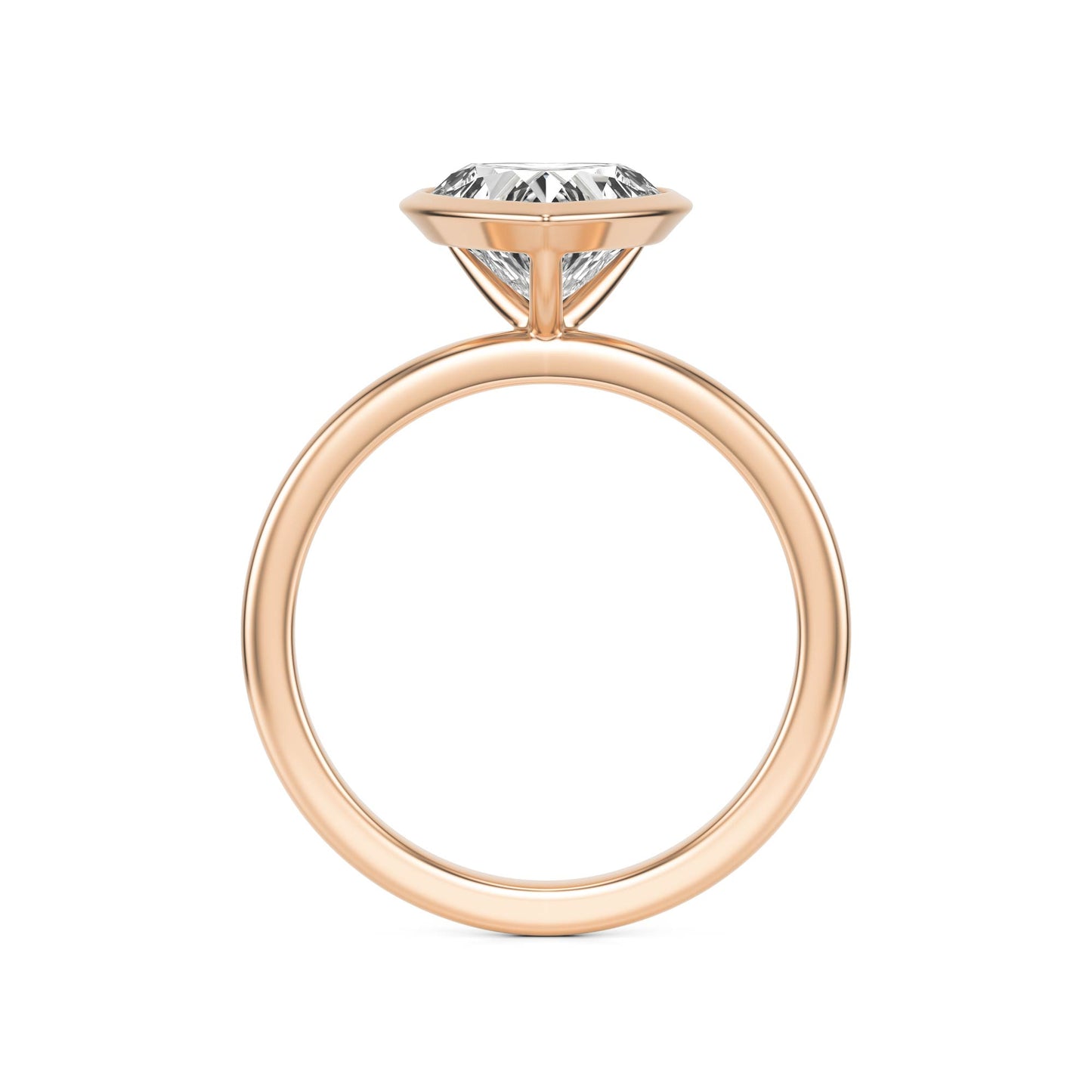 Heart Diamond Bezel 14K Rose Gold