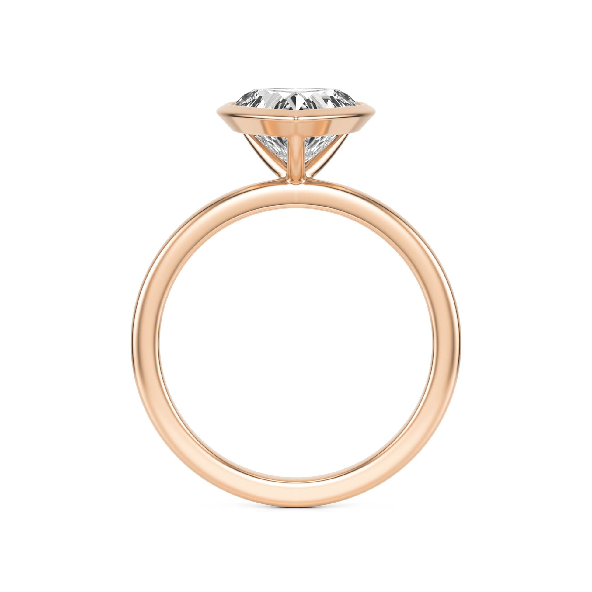 Heart Diamond Bezel 14K Rose Gold