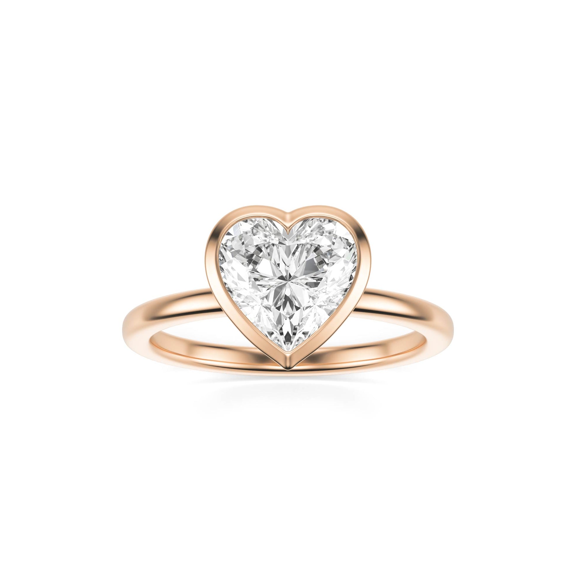 Heart Diamond Bezel 14K Rose Gold