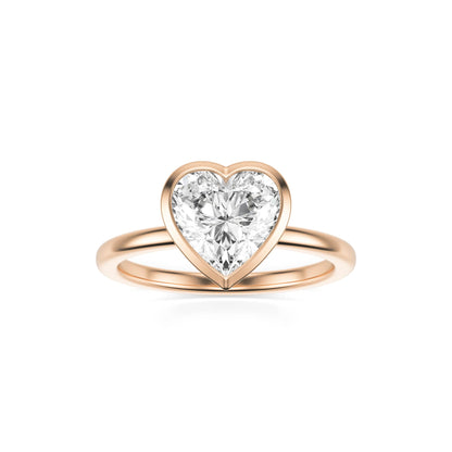 Heart Diamond Bezel 14K Rose Gold