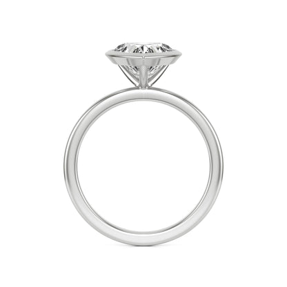 Heart Diamond Bezel 14K White Gold