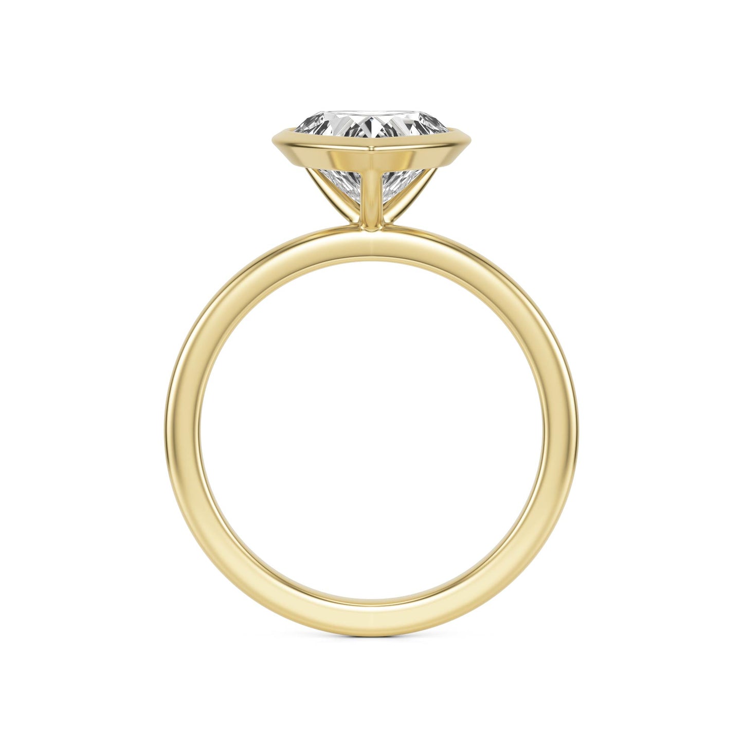 Heart Diamond Bezel 14K Yellow Gold