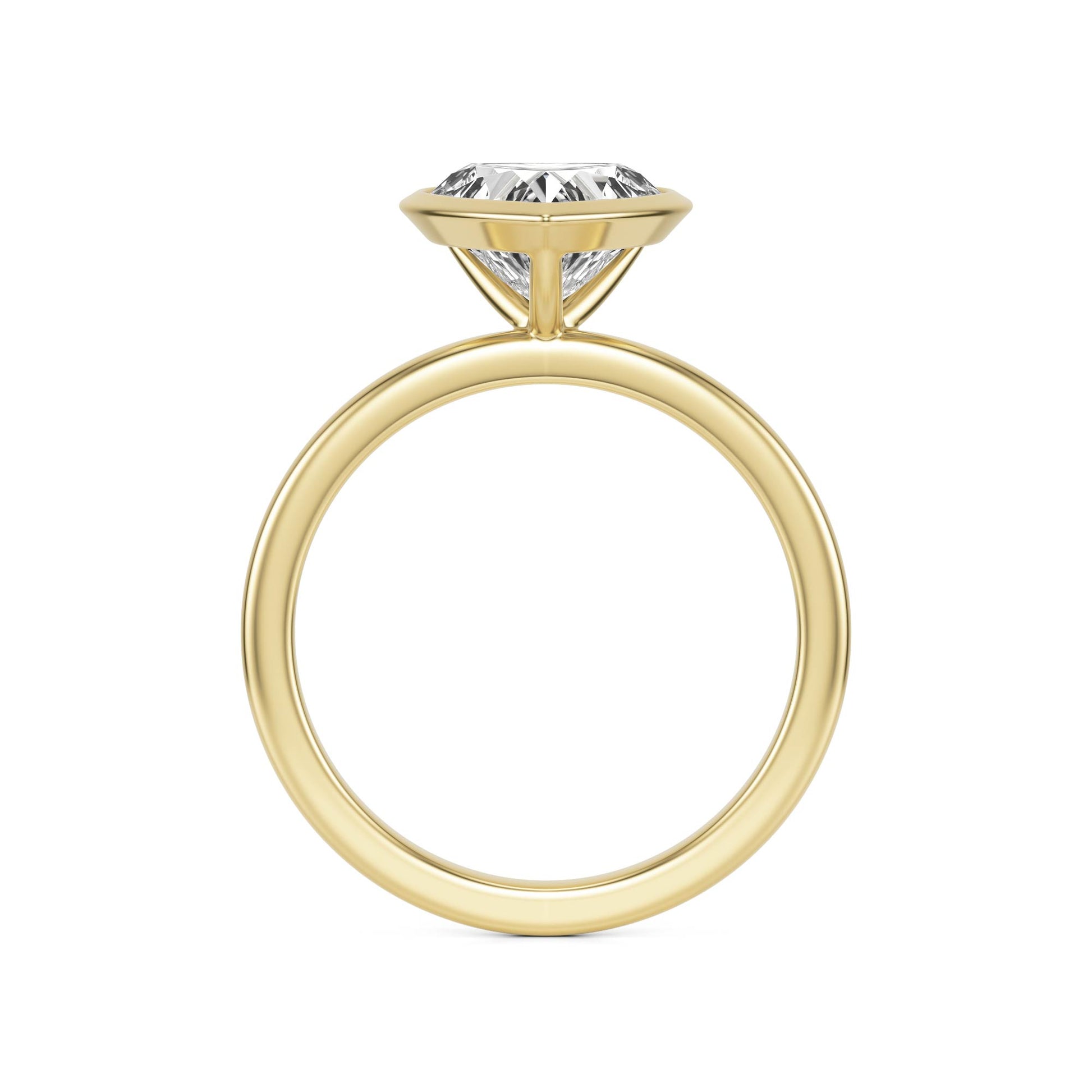 Heart Diamond Bezel 14K Yellow Gold