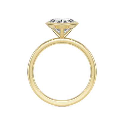 Heart Diamond Bezel 14K Yellow Gold