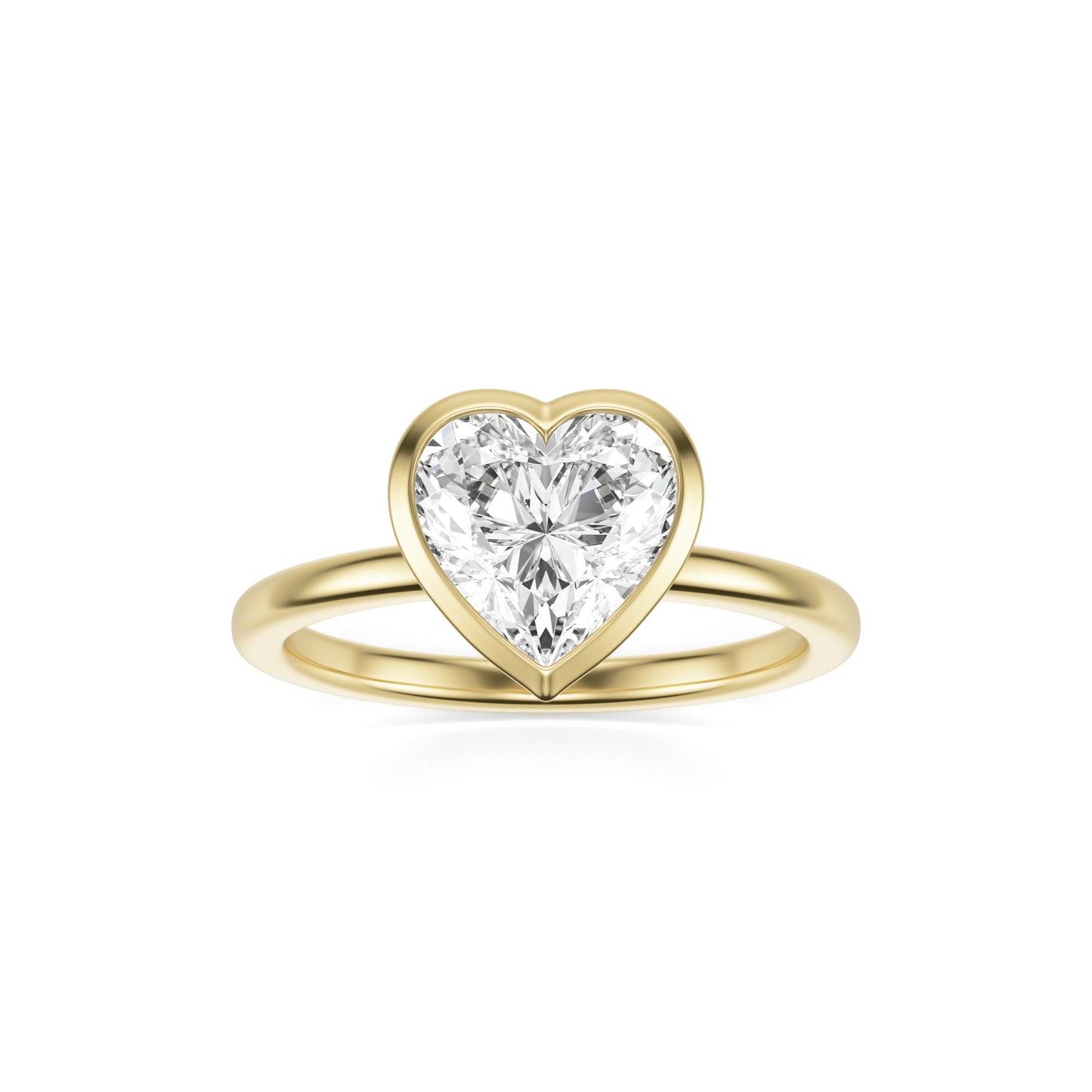 Heart Diamond Bezel 14K Yellow Gold