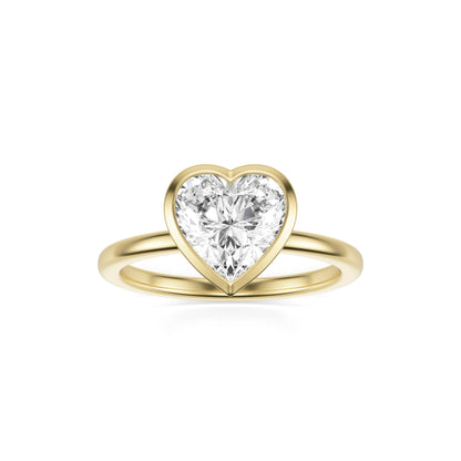 Heart Diamond Bezel 14K Yellow Gold