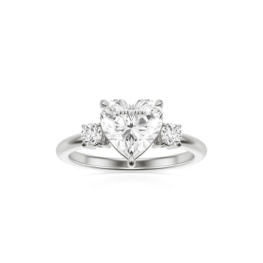 Heart Diamond Trio 14K White Gold