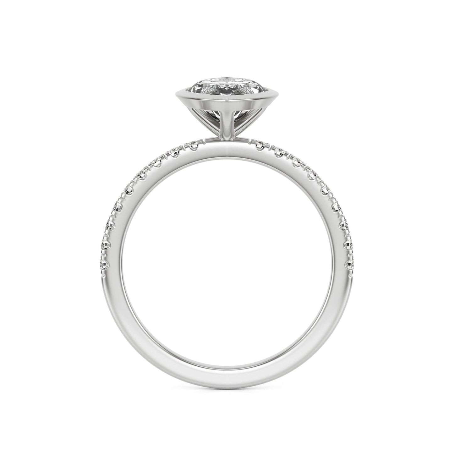 Marquise Diamond Bezel Pave Platinum