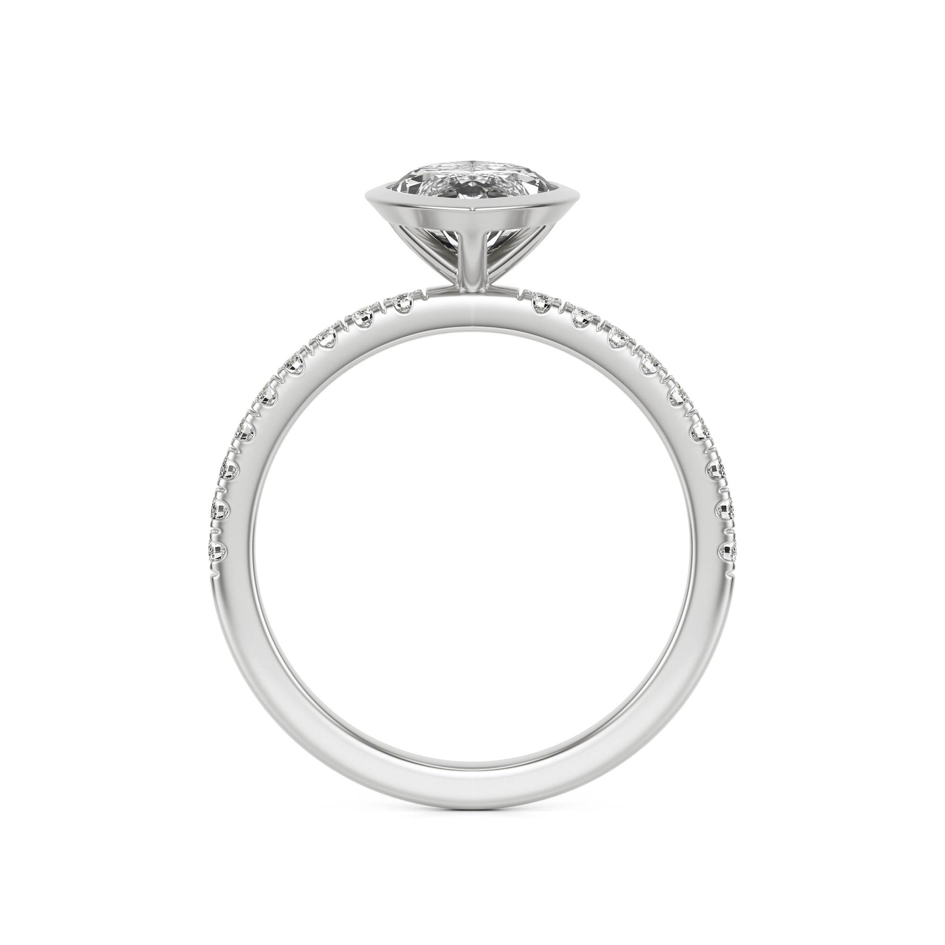 Marquise Diamond Bezel Pave Platinum