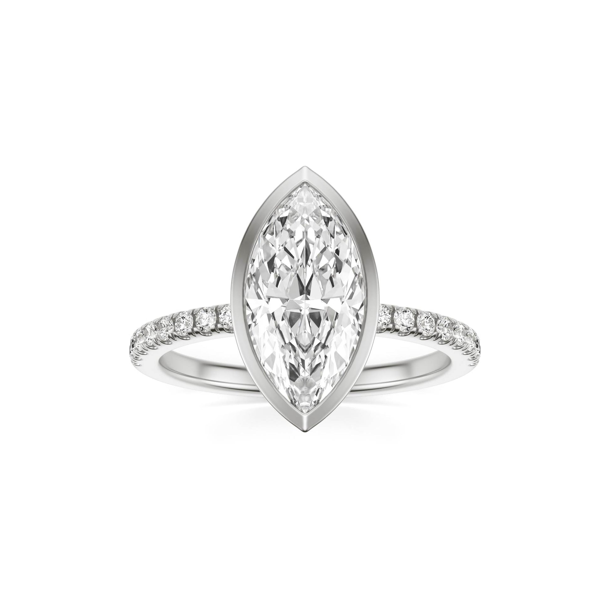 Marquise Diamond Bezel Pave Platinum