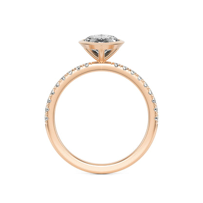 Marquise Diamond Bezel Pave 14K Rose Gold