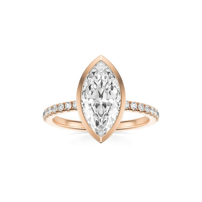 Marquise Diamond Bezel Pave 14K Rose Gold