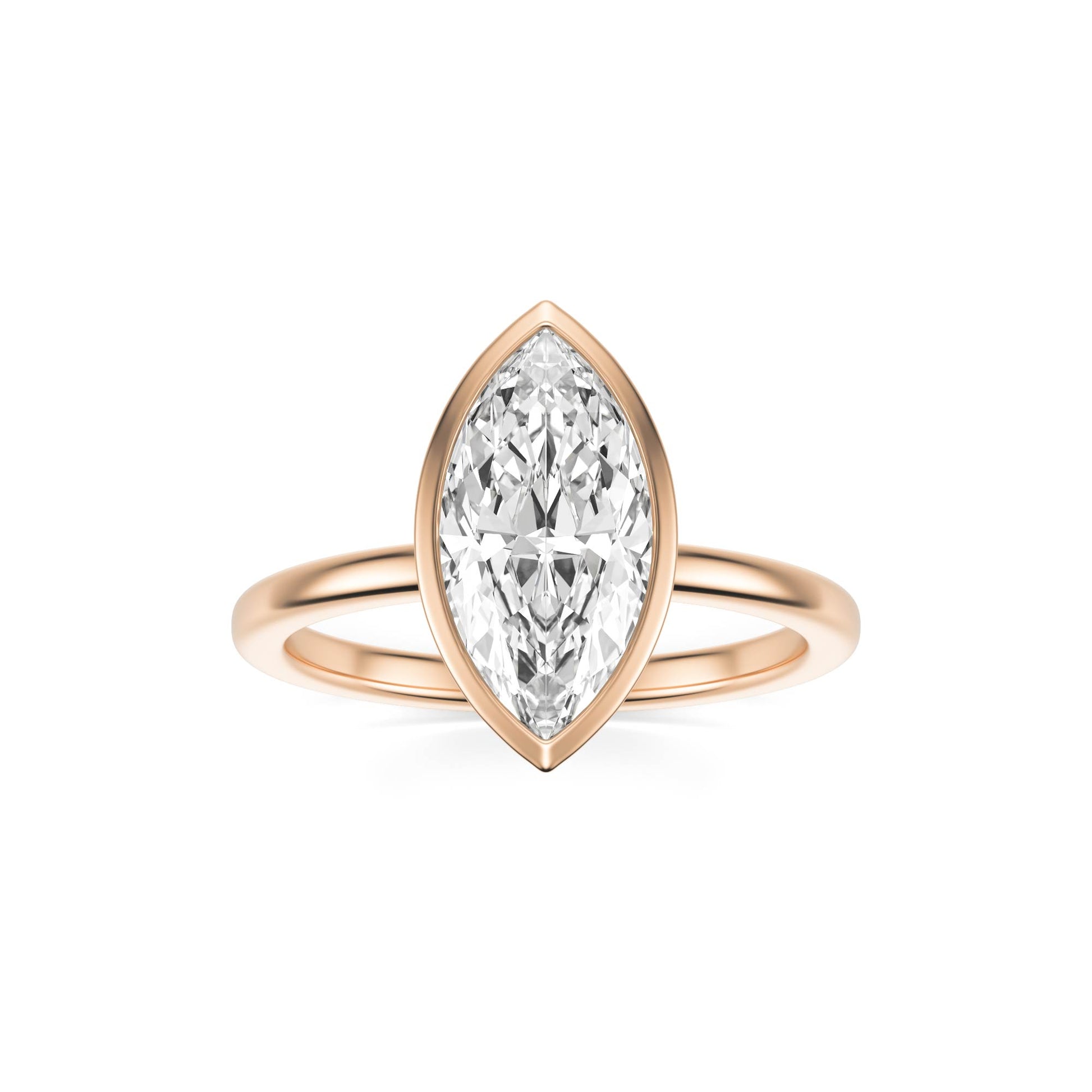 Marquise Diamond Bezel 14K Rose Gold