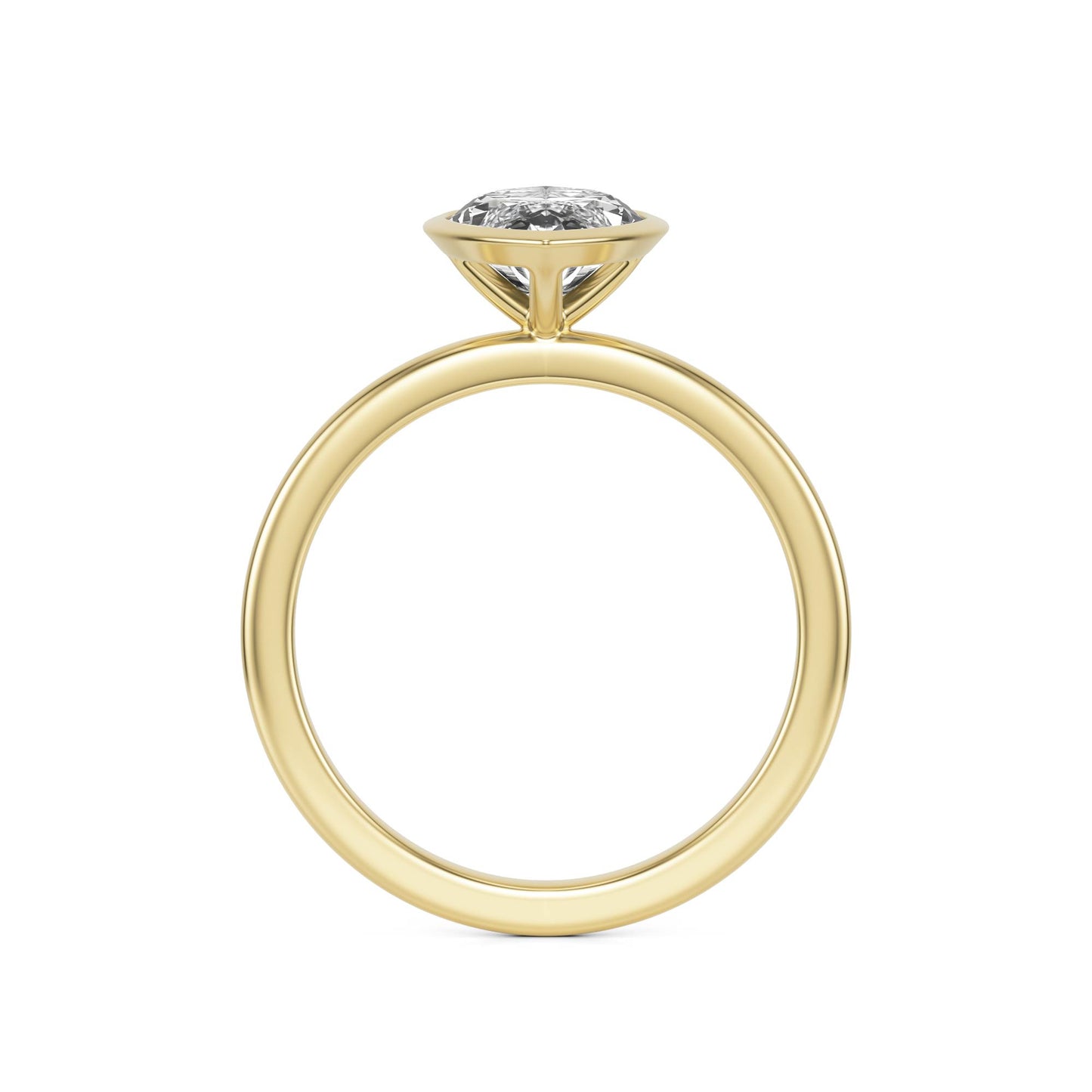 Marquise Diamond Bezel 14K Yellow Gold